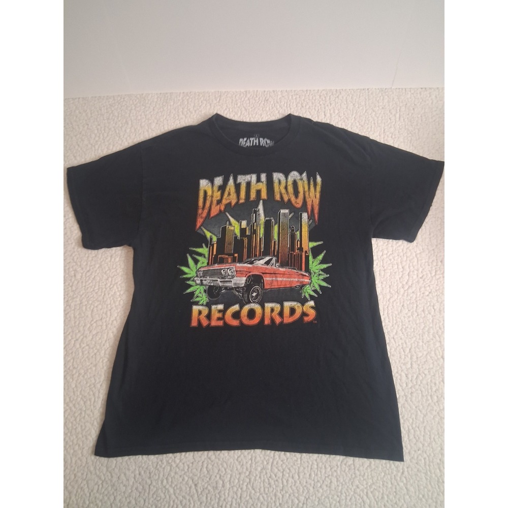 Death Row Records Ripple Junction Black Graphic T-Shirt Lowrider Mens L